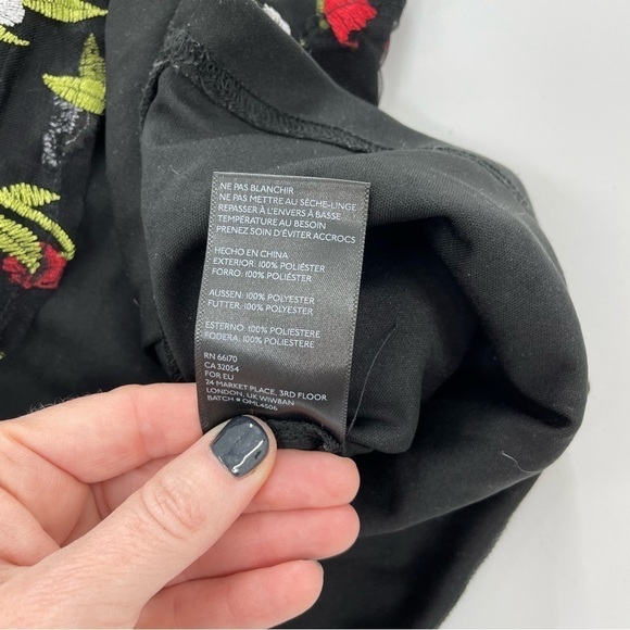 URBAN OUTFITTERS KIMCHI BLUE Floral Embroidered Black Tulle Layered Dress - Picture 9 of 11